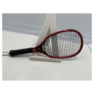 Leach MII Vintage Racquetball Racket Metallic Red Leather Grip Wrist Strap